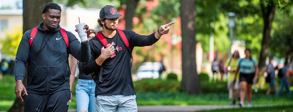 Students walking to class