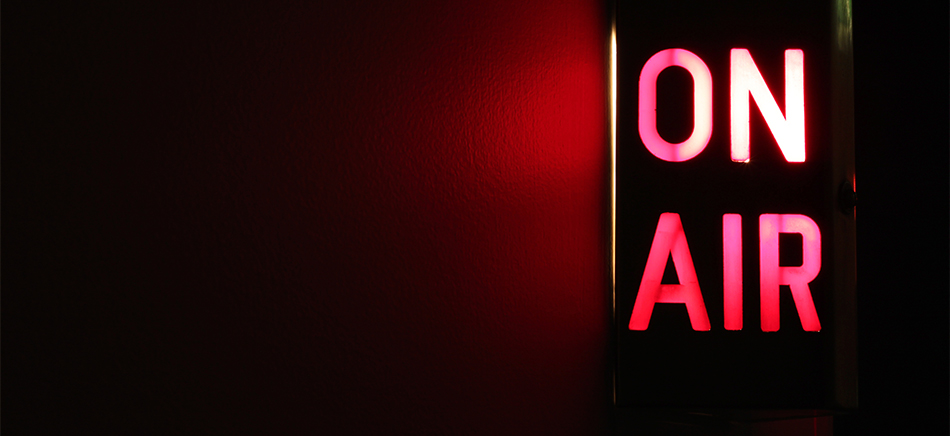 An on-air sign outside a TV Studio