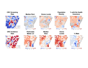 Spatial modeling of colorectal cancer in Arkansas. Sudeepa Bhattacharyya. ©2024.