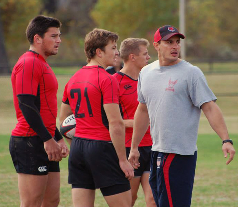 Rugby players with Matt